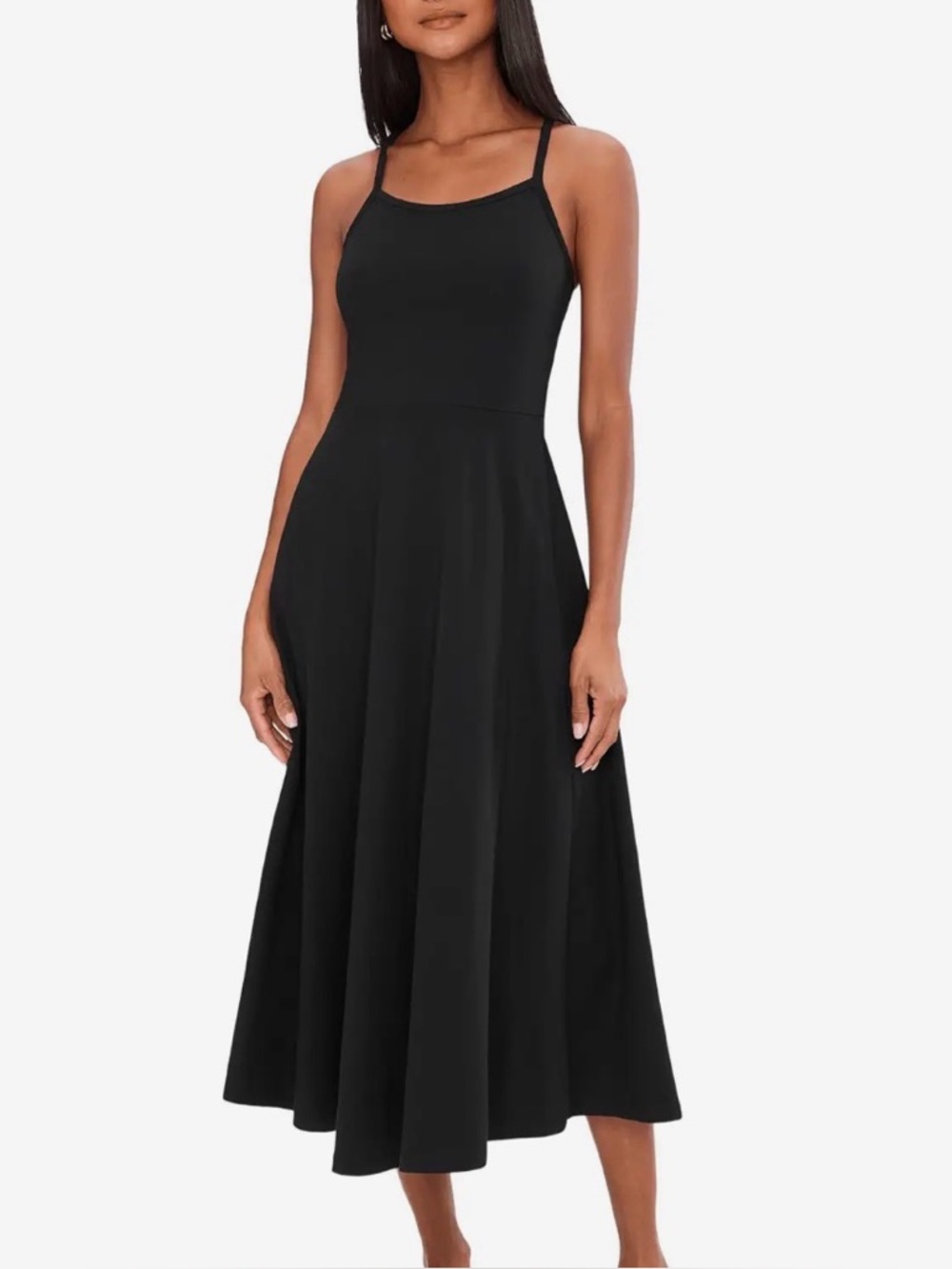 Pact organic midi fit and flare cotton dress. Size small navy NWOT